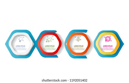 hexagon timeline infographic template illustration vector