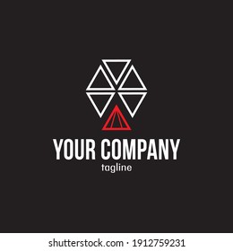 Hexagon Triangle Ferris Wheel logo for your company