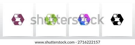 Hexagon Triangles Lines Geometric Letter Initial Logo Design O