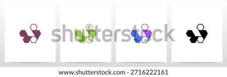 Hexagon Triangles Lines Geometric Letter Initial Logo Design J