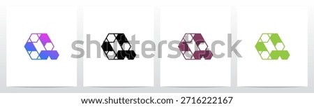 Hexagon Triangles Lines Geometric Letter Initial Logo Design Q