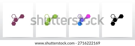Hexagon Triangles Lines Geometric Letter Initial Logo Design Y