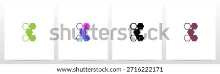 Hexagon Triangles Lines Geometric Letter Initial Logo Design X