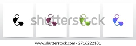 Hexagon Triangles Lines Geometric Letter Initial Logo Design L
