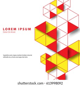 Hexagon and Triangles in Modern Graphic/Design Elements with Clean Minimal White Background