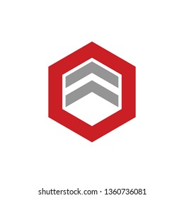 Hexagon Upward Arrow Simple Unique Logo Symbol