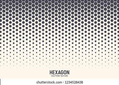 Hexagon Vector Abstract Geometric Technology Background. Halftone Hex Retro Simple Pattern. Minimal Style Dynamic Tech Wallpaper