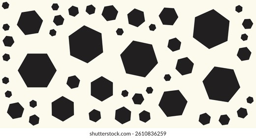 Hexagon Vector Abstract Geometric Technology Background. Halftone Hex Retro Simple Pattern. Minimal Style Dynamic Tech Wallpaper