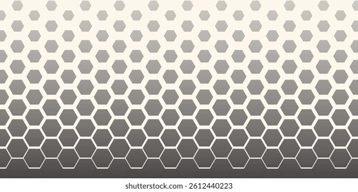 Hexagon Vector Abstract Geometric Technology Background. Halftone Hex Retro Simple Pattern. Minimal 80s Style Dynamic Tech Wallpaper.
