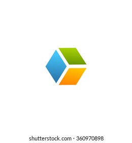Hexagon vector colorful logo template. 