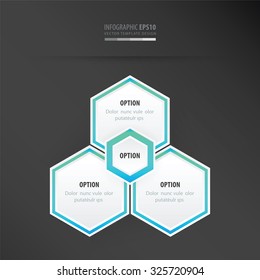 Hexagon vector design  neon blue