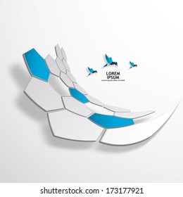Hexagon vector design template. Business, Technology and Science theme. Creative icon. 