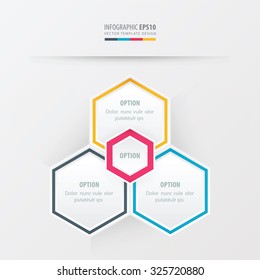 Hexagon vector design  yellow, blue, pink color