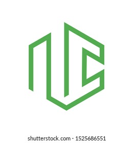 Hexagon vector "IC", minimal "IC" logo
