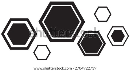 hexagon vector icon Black and white. illustration eps 10.