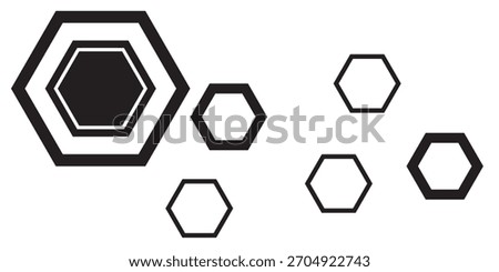 hexagon vector icon Black and white. illustration eps 10.