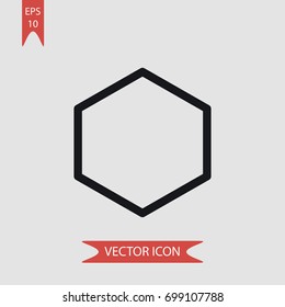 Hexagon vector icon, illustration symbol