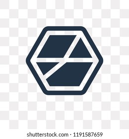 Hexagon vector icon isolated on transparent background, Hexagon transparency concept can be used web and mobile