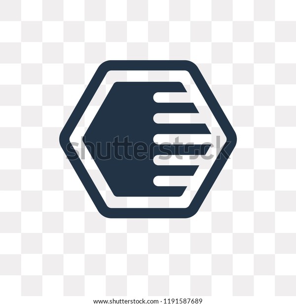 Hexagon Vector Icon Isolated On Transparent Stock Vector (Royalty Free ...