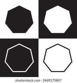Hexagon vector icon.  Outline Filled Vector Sign . . isolated transparent . arrows . data exchange . digitization . technology . black and white outline and filled version . EPS 10 .