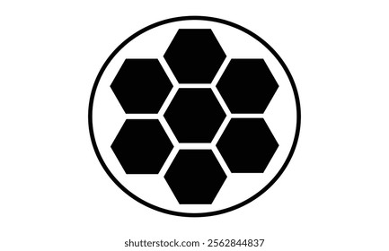 Hexagon vector icon. Outline Filled Vector Sign . . isolated transparent . arrows . data exchange . digitization . technology . black and white outline and filled version . EPS 20 .