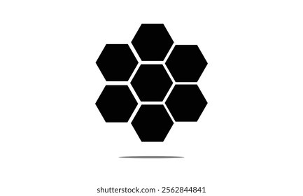 Hexagon vector icon. Outline Filled Vector Sign . . isolated transparent . arrows . data exchange . digitization . technology . black and white outline and filled version . EPS 20 .