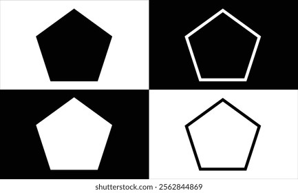 Hexagon vector icon. Outline Filled Vector Sign . . isolated transparent . arrows . data exchange . digitization . technology . black and white outline and filled version . EPS 20 .