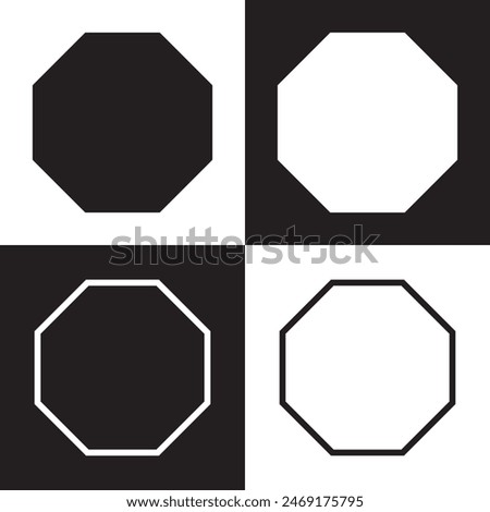 Hexagon vector icon.  Outline Filled Vector Sign . . isolated transparent . arrows . data exchange . digitization . technology . black and white outline and filled version . EPS 10 .