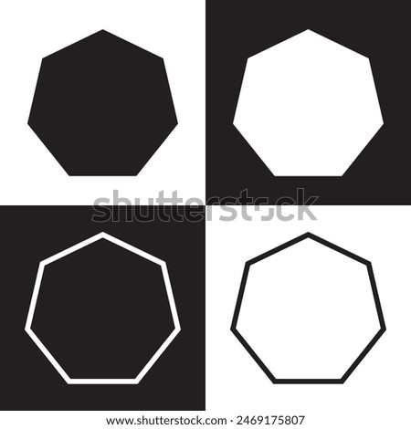 Hexagon vector icon.  Outline Filled Vector Sign . . isolated transparent . arrows . data exchange . digitization . technology . black and white outline and filled version . EPS 10 .