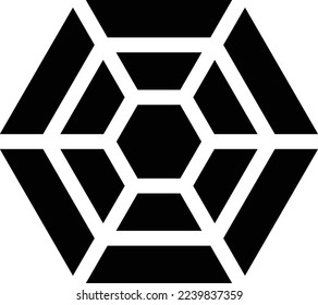 hexagon Vector illustration on a transparent background. Premium quality symmbols. Glyphs vector icons for concept and graphic design.
