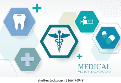 Hexagon Vector Infographic.Medical Wallpaper.white Background