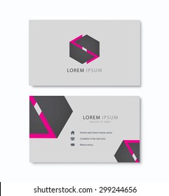 Hexagon vector logo business card. Vector template. Creative icon. Technology, business, science theme etc.