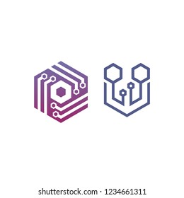 Hexagon - Vector logo concept illustration. Hexagon geometric polygonal logo
