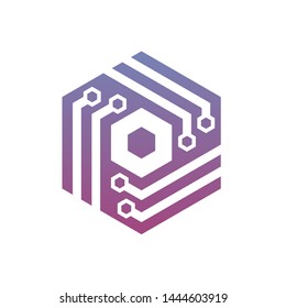 Hexagon - Vector logo concept illustration. Hexagon geometric polygonal logo. Vector logo template. Design element