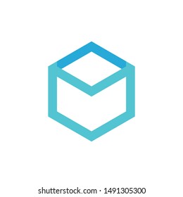 Hexagon - Vector logo concept illustration. Hexagon geometric polygonal logo. Hexagon abstract logo. Vector logo template