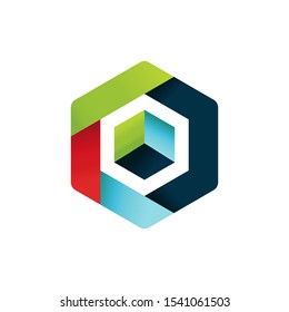 Hexagon Vector logo concept illustration. Hexagon geometric polygonal logo. Hexagon abstract logo. Vector logo template. Design element