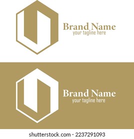 logotipo de ambigrama de lujo vector hexagonal