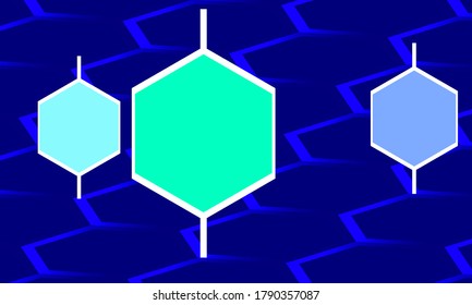 hexagon vector, Modern blurry hexagonal seamless vector landing page template, blue and green empty hexagon vector shape frames for photo, text. Structural representation for benzene