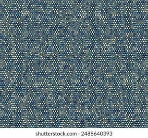 Hexagon vector pattern. Geometric elements of varied style and color. Small hexagon shapes. Tileable pattern. Seamless background. Stylish vector illustration.