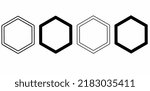 hexagon vector set isolated on white background