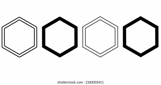 hexagon vector set isolated on white background