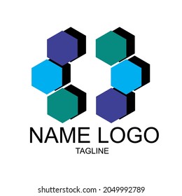 hexagon vector that is aligned, suitable for company logos that rely on teams.