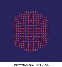 hexagon volume from dots with dark background