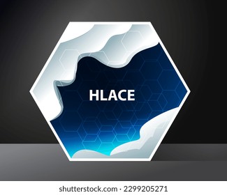 diseño de banner de onda hexagonal con fondo vectorial maqueta