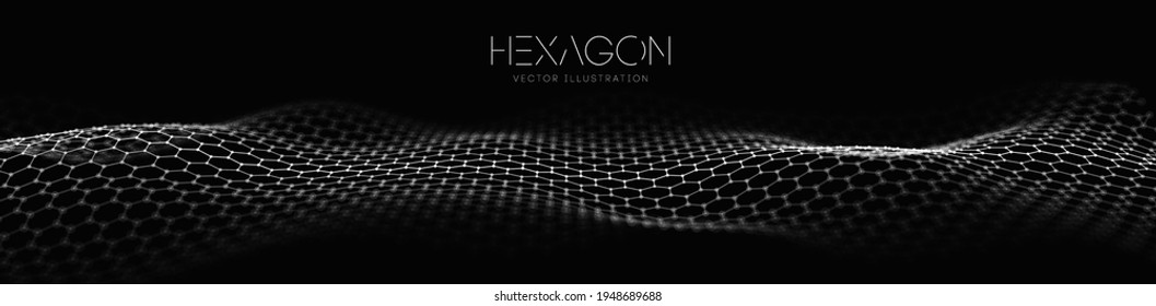 Hexagon-Wellenvektorvorlage. Moderner 3D-grafischer geometrischer Hintergrund. Abstrakter Hintergrund für digitale Technologie im Web. EPS10.