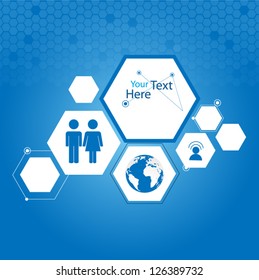 Hexagon web design vector