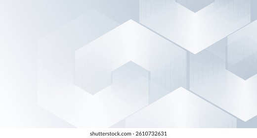 Hexagon white abstract background with dynamic wavy hexagon texture suitable for wallpaper abstract modern design