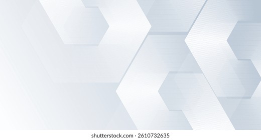 Hexagon white abstract background with dynamic wavy hexagon texture suitable for wallpaper abstract modern