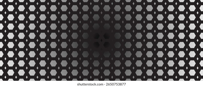 Fundo branco hexágono. Grelha geométrica. Textura em favo de mel. Papel de parede de mel. Estrutura hex. Parede de mosaico. Apresentação comercial. Banner de célula de polígono. Dados do computador. Ilustração vetorial.