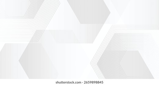 hexagon white geometric background with diamond and triangle shapes layered pattern design